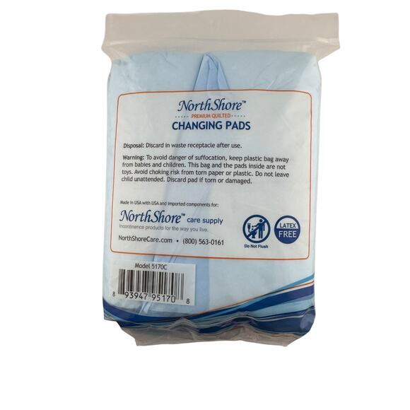 North Shore Premium Quilted Changing Pads 17" x 24" pack of 5 Pads - Picture 2 of 2